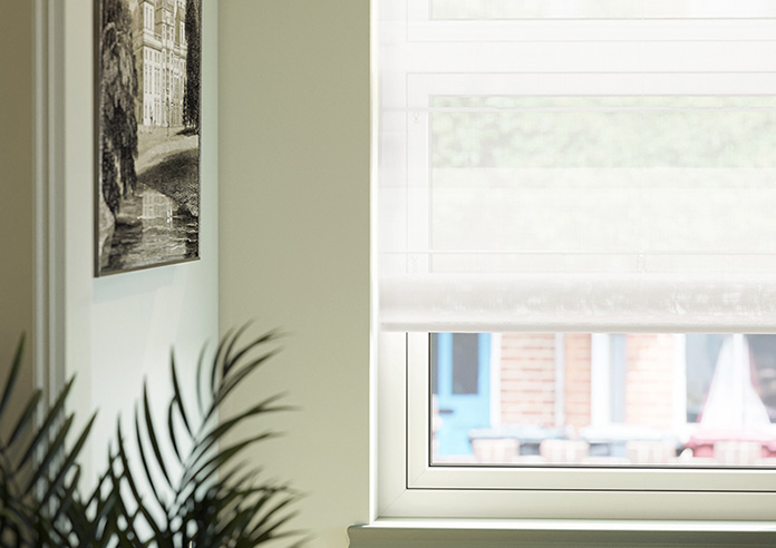 Teramo Voile, Balmy White - Roman Blind - Image 5